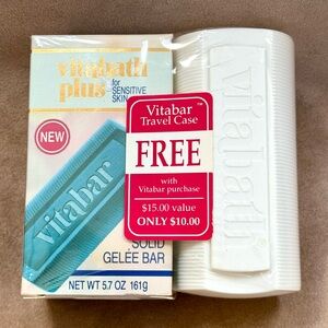 VTG Vitabath Plus Vitabar Sensitive Gelée Bar Soap Travel Case NOS 1991 Vintage